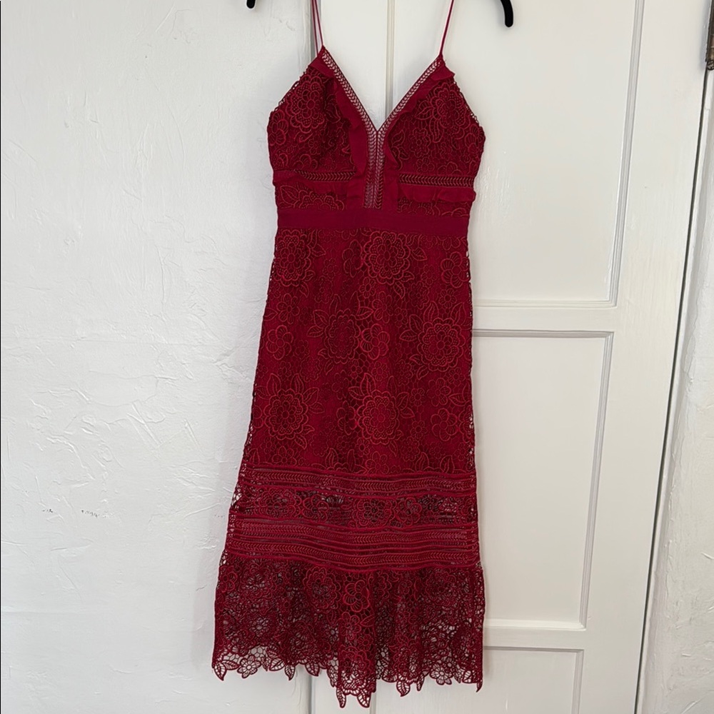 Elegant Red Lace Dress